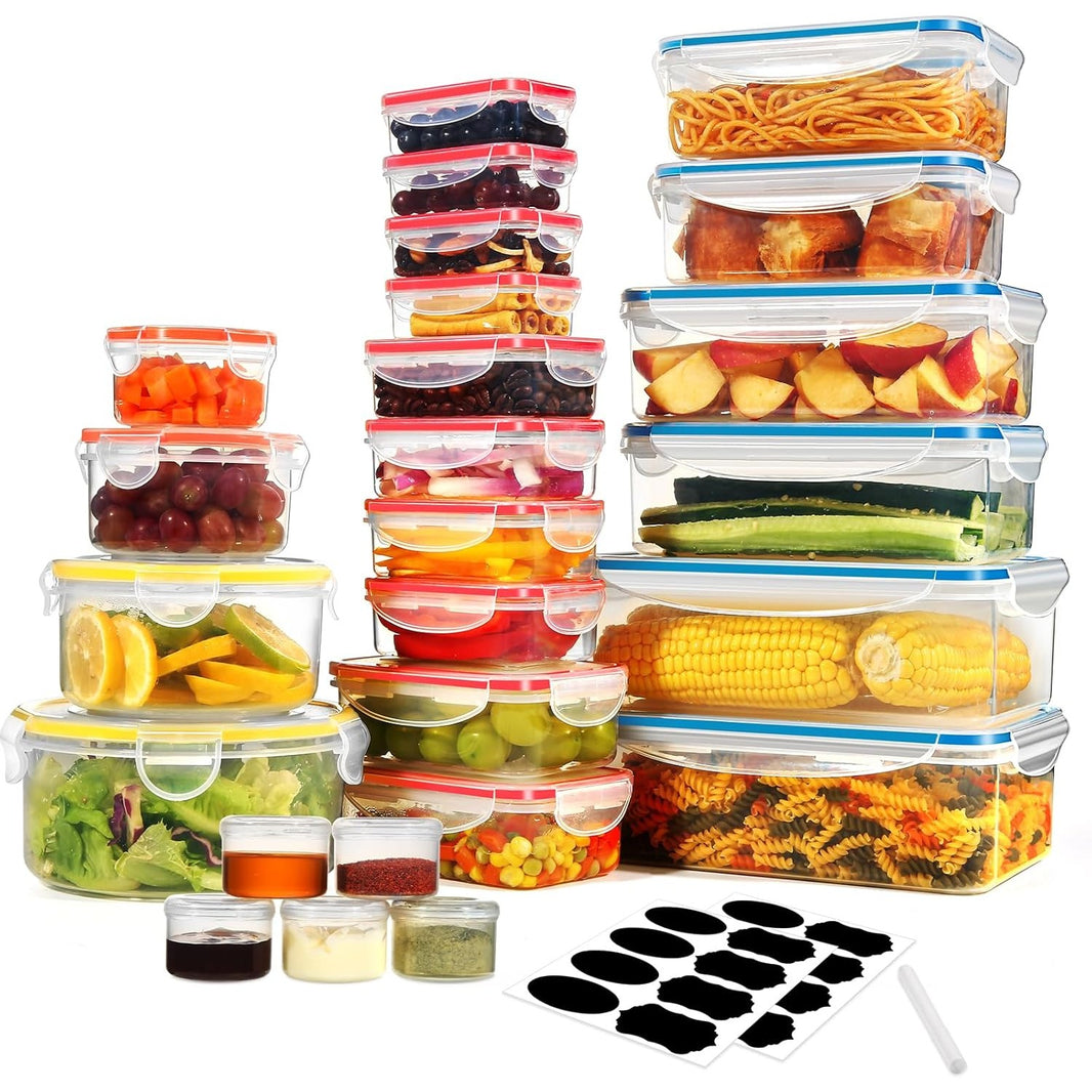 Boîte Conservation Alimentaire 50 Pièces, Sans BPA Boîte Alimentaire Set
