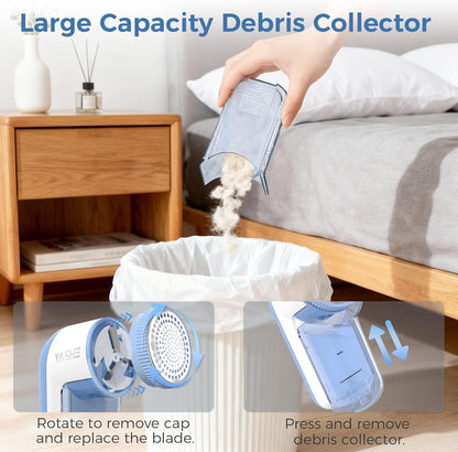 Rasoir à Peluches Électrique – Enlève-Bouloches Portable pour Vêtements, Meubles et Couvertures avec 2 Lames de Rechange