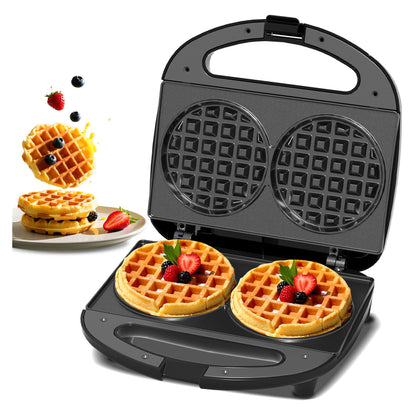 Mini Double Waffle Maker, Non-Stick Waffle Machine