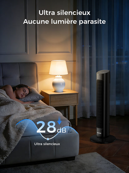Ventilateur Tour Oscillant 78cm Turbo - 3 Vitesses & Modes - Minuterie 12H - Télécommande