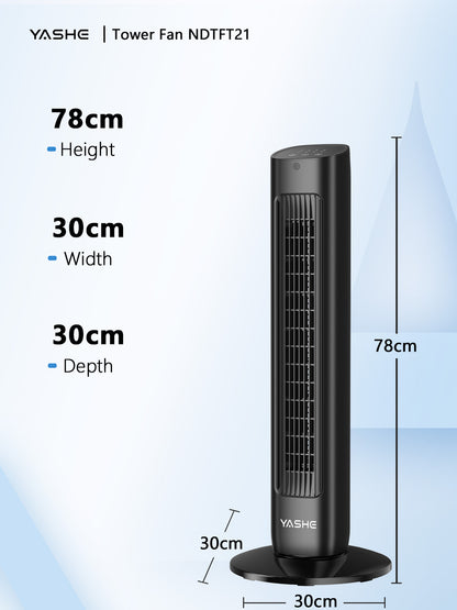 Ventilateur Tour Oscillant 78cm Turbo - 3 Vitesses & Modes - Minuterie 12H - Télécommande