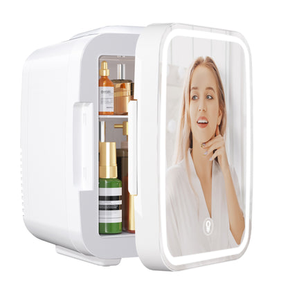 Petit Frigo de 4L Portable, Frigo Skincare avec Miroir LED