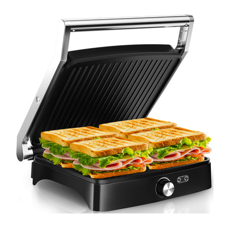 Grille-Panini Électrique 2000W – Appareil à Croque-Monsieur 4 Tranches