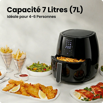 Friggitrice ad Aria 4,5 L, 1500 W, con 9 Programmi, 80-200 °C, Rivestimento Antiaderente, Timer, Lavabile in Lavastoviglie