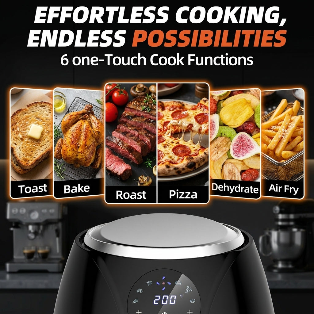 Air Fryer Compact, Friteuse sans huile 3.5  L, 6 programmes