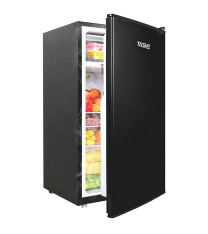 92L Small Fridge with Freezer, Integrated Compact Bottle Holder