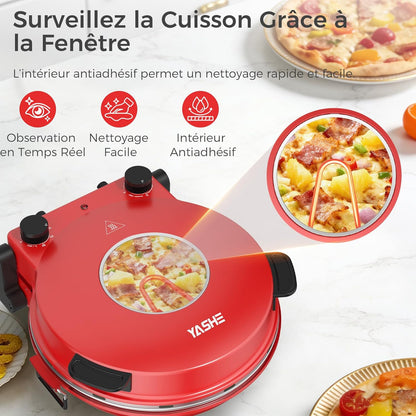 Four à pizza électrique pour plan de travail avec pierre à pizza