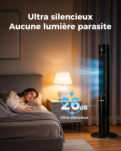 Ventilateur tour numérique, 3 vitesses, 3 modes -oscillation-minuterie-télécommande