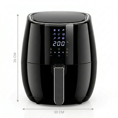 Friggitrice ad Aria 4,5 L, 1500 W, con 9 Programmi, 80-200 °C, Rivestimento Antiaderente, Timer, Lavabile in Lavastoviglie
