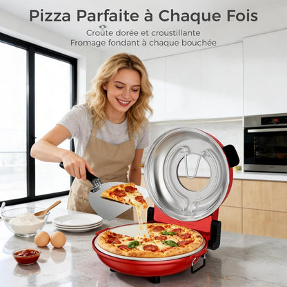 Four à pizza électrique pour plan de travail avec pierre à pizza