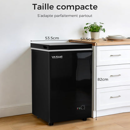 Congélateur coffre 100L, pose libre, Noir | 2 paniers amovibles