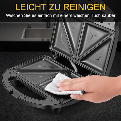 Appareil à croque-monsieur pour 2 croque-monsieur 750 W avec revêtement anti-adhésif
