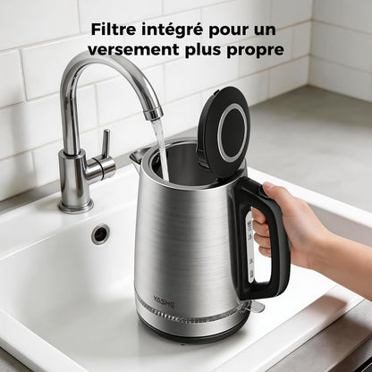Bouilloire Électrique en Acier Inox 1,7L, 2200W Ébullition Rapide