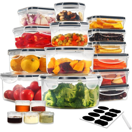 Boîte Conservation Alimentaire 38 Pièces, Sans BPA Boîte Alimentaire Set