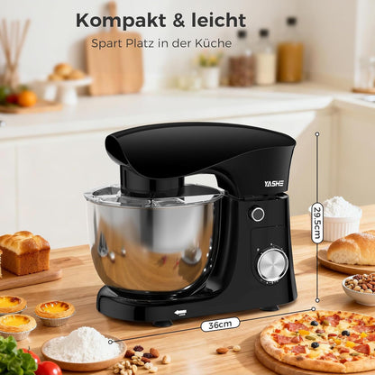 Robot Pâtissier 1500W, 4,5L + 5L Deux Bols en Acier Inoxydable