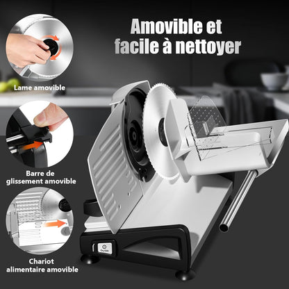 Affettatrice Elettrica Con Motore DC Silenzioso, Affettatrice Per Prosciutto 200W