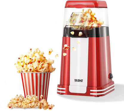 Machine à pop-corn rétro, 1200W Machine à pop-corn à air chaud avec gobelet doseur