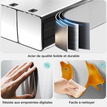 Poubelle à Double Compartiment avec Couvercle, 2x30L