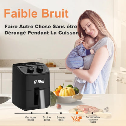 Air Fryer Compact, Friteuse sans huile 2.3 L, Jusqu’à 2 personnes, Inox 304