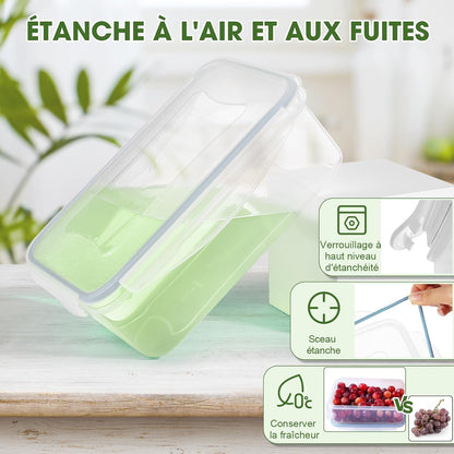 Boîte Alimentaire Set, 8 Pièces Boîtes Alimentaires Plastique Réutilisables avec Couvercles Hermétiques