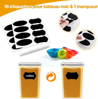 Confezione da 10 contenitori ermetici per alimenti da 1.5L, in plastica