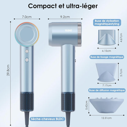 Sèche-Cheveux Ionique, Moteur Brushless Haute Vitesse de 110 000 tr/min
