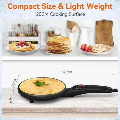 Crepiere Electrique, Crepiere Electrique antiadhésif, machine à roti portable 800W pour la maison