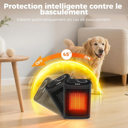 Radiateur Electrique PTC 1500W, Mode Éco, 3 Niveaux