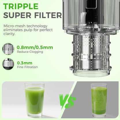 Extracteur de jus, juicer machine avec goulotte large de 12