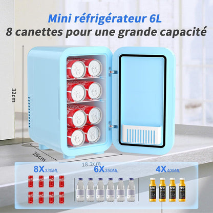 Mini frigo, 6 litri/8 lattine 220-240 V AC/DC