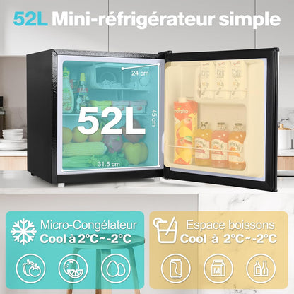 Mini Réfrigérateur 52L, Mini Congélateur, Petit Frigo