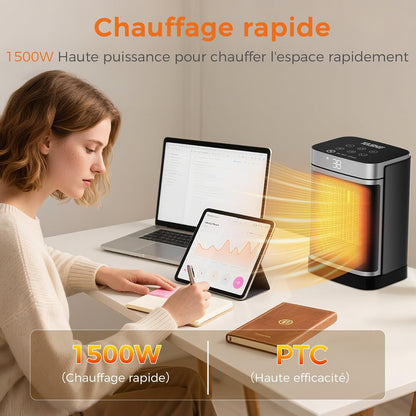 Chauffage d'appoint électrique, céramique PTC 1500W