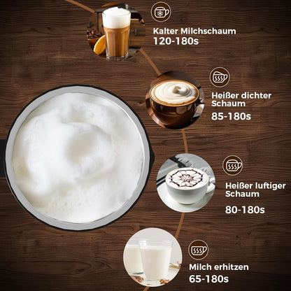 Mousseur à Lait Électrique 4 en1, 300ml Chauffe-Mousse