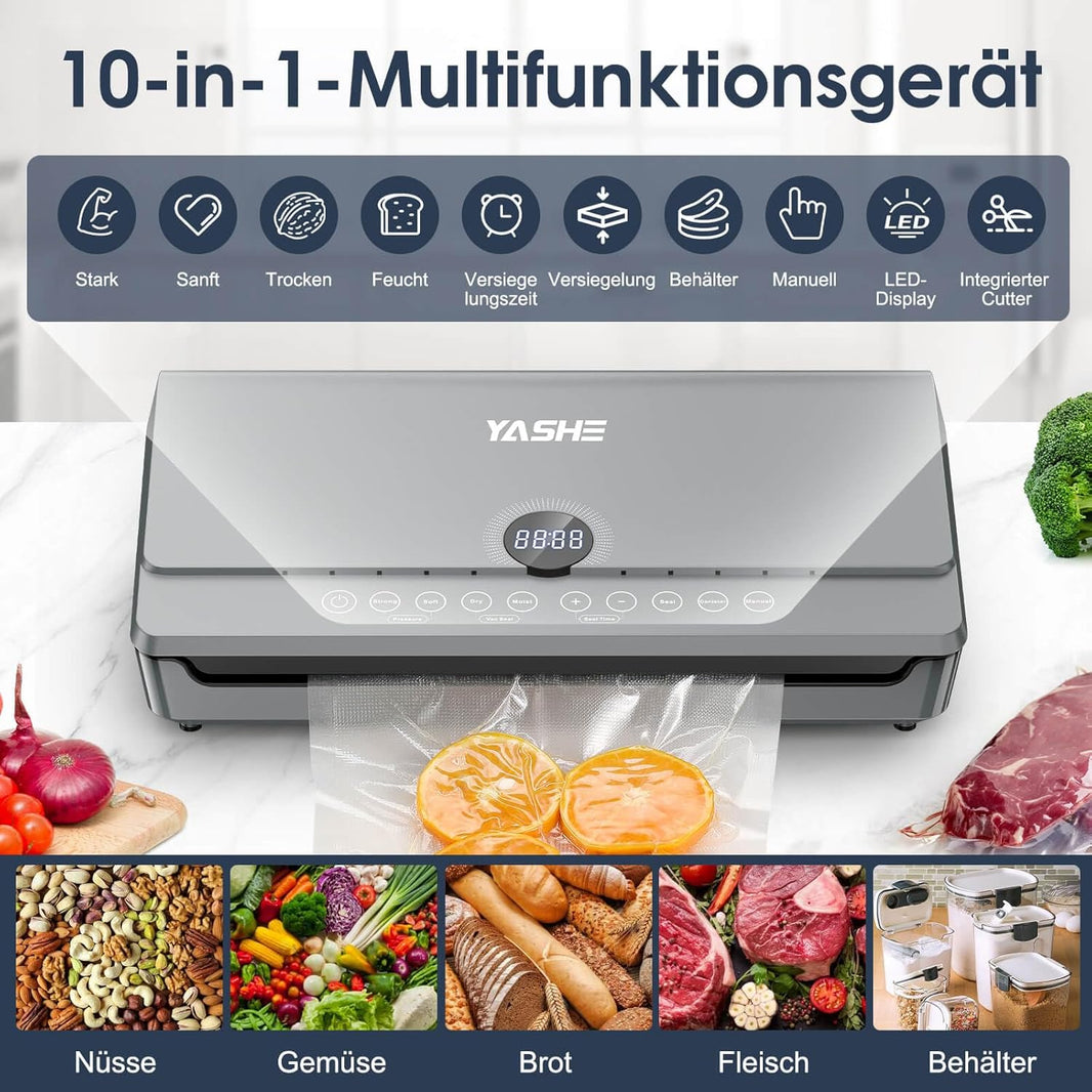 Macchina Sottovuoto per Alimenti con Coperchio Magnetico, 10-in-1
