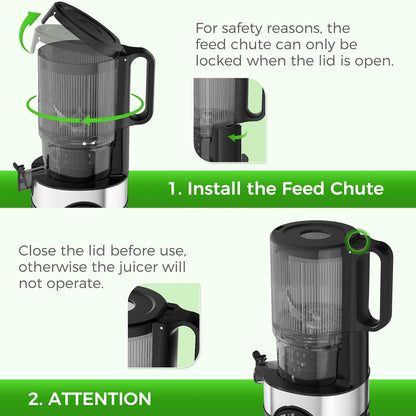 Extracteur de jus, juicer machine avec goulotte large de 12