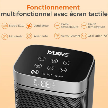 Chauffage d'appoint électrique, céramique PTC 1500W