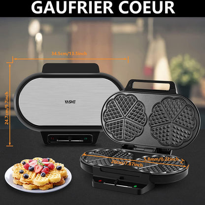 Machine À Gauffre Coeur, 10 Gaufres Classiques En Forme De Cœur Avec Revêtement Antiadhésif