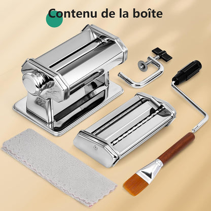 Machine à Pâtes Manuelle, 7 Épaisseurs Réglables