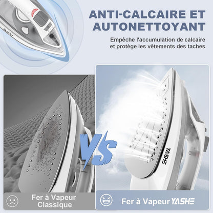 Fer à Repasser 2300 W avec Semelle Antiadhésive à Chauffage Rapide