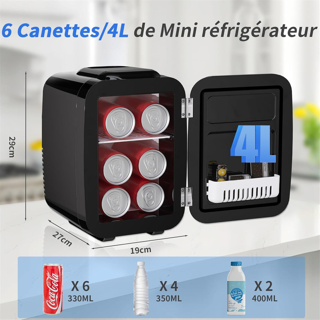 Mini Frigo de Chambre, 4 Litres/ 6 Canettes