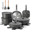 20 Pièces Set de Poêles et Casseroles Antiadhésives