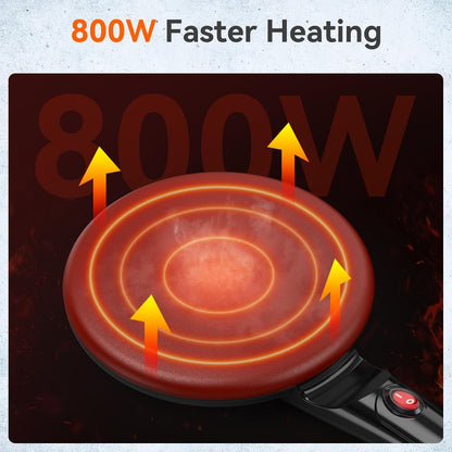 Crepiere Electrique, Crepiere Electrique antiadhésif, machine à roti portable 800W pour la maison