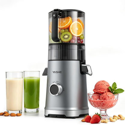 Extracteur de Jus à Froid 600W, Goulotte Extra-Large 152 mm pour Fruits et Légumes Entiers