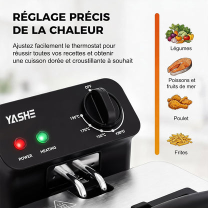 Friteuse Électrique 3,2 L, 1500 W, Température Réglable