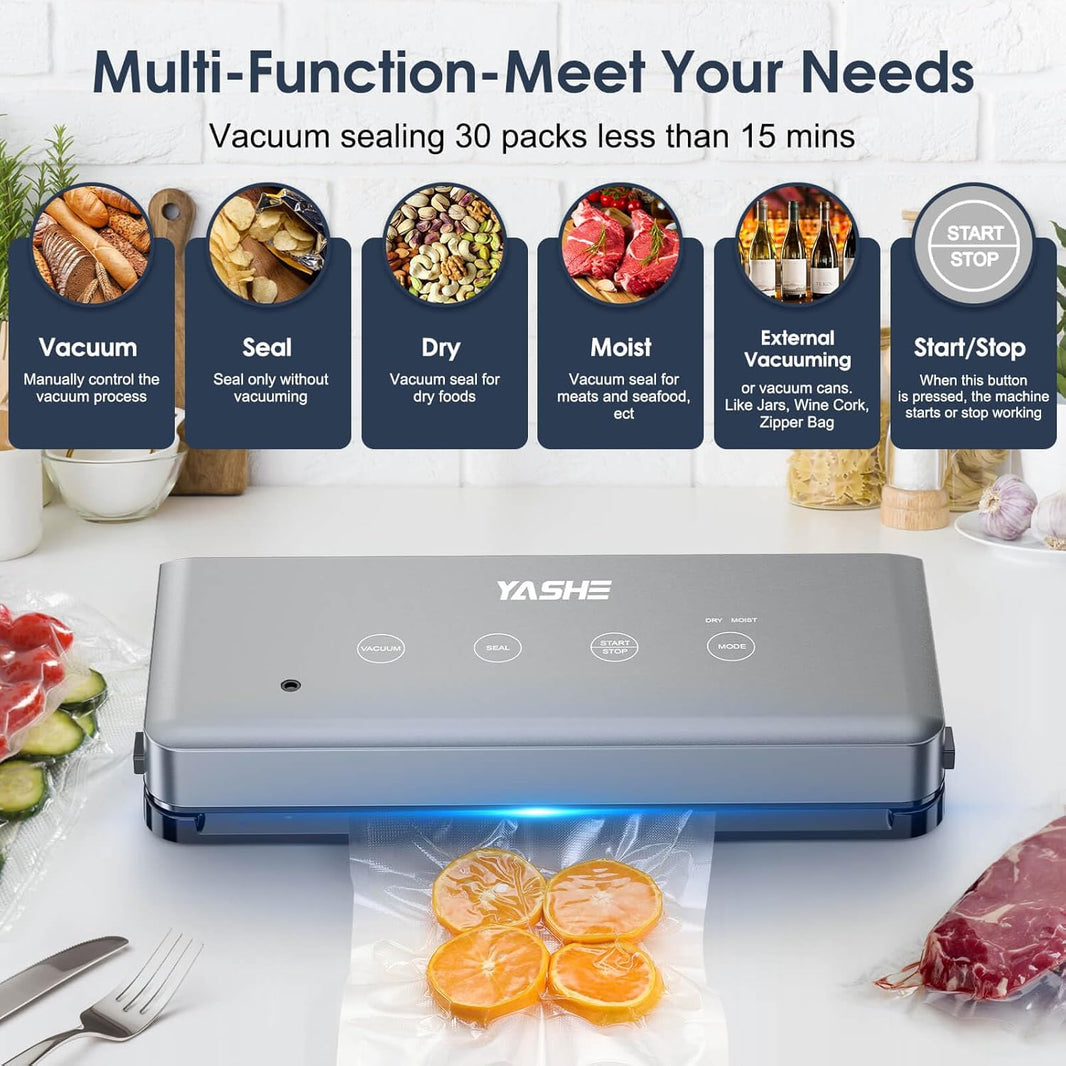 Food Vacuum Sealer with Dry and Moist Mode, 5-in-1
