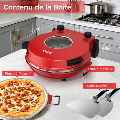 Four à pizza électrique pour plan de travail avec pierre à pizza