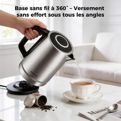 Bouilloire Électrique en Acier Inox 1,7L, 2200W Ébullition Rapide