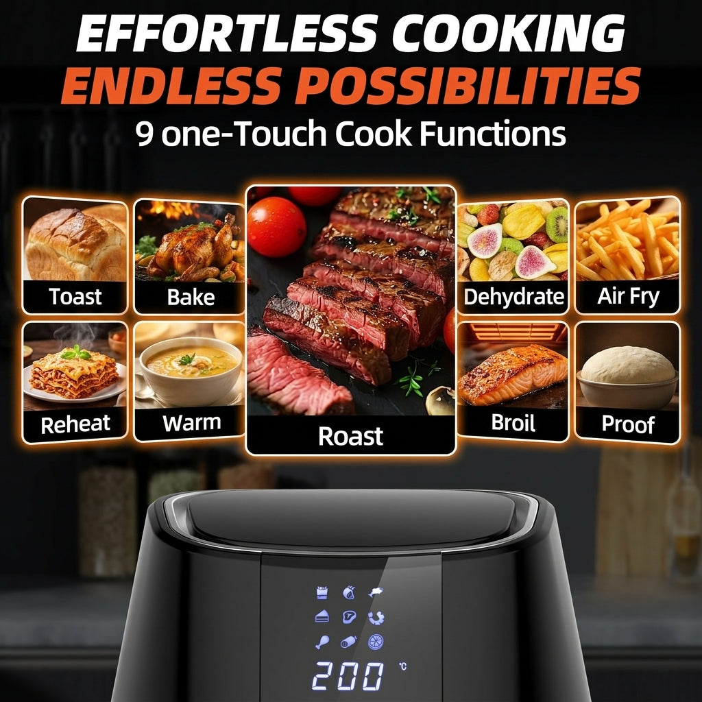 Air fryer 4.5L- Friteuse à Air Compacte, Programmes Auto, Compatible Lave-Vaisselle