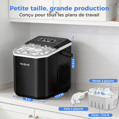 Machine à glaçons pour plan de travail, glaçons sphériques en 2 tailles
