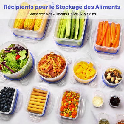 Boîte Conservation Alimentaire 32 Pièces, Sans BPA Boîte Alimentaire Set